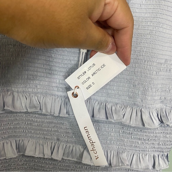 V Chapman Lotus Ruffle Body Con Ruffle Stretch Midi Size‎ 0 - Picture 4 of 6